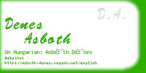 denes asboth business card